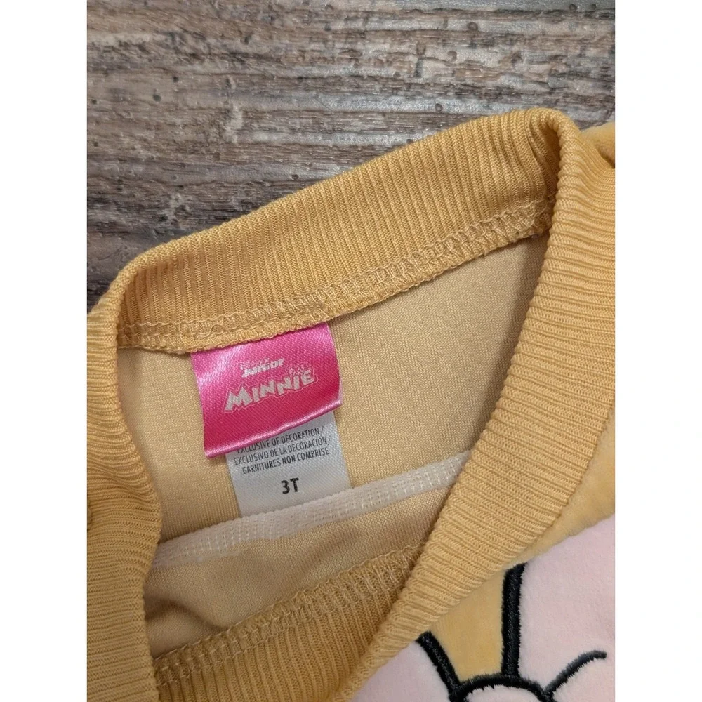 Disney Minnie Mouse Girls 2 Piece Set Yellow Corduroy Top Denim Cargo Pants 3T